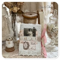 Image 2 of French shabby tattered  Sewing Book/Needle book with lace samples