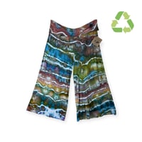 Image 1 of ♻️ UPCYCLED XL Jersey Knit Wide Leg Crop Pants in Cool Geode Ice Dye