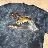 Image 2 of Vintage Blue Tie Dye Bass Tee - No Size Tag (XL?)