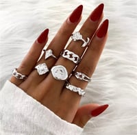Image 4 of Vintage 8 piece Ring Set 