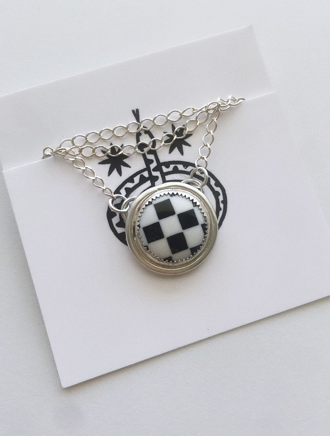 Image of Resin Checkered Necklace