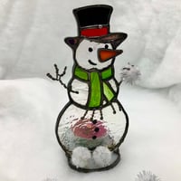 Image 1 of Snowman Candle Holder (d)