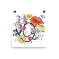 Image 8 of Blooming Stethoscope - Poster Print