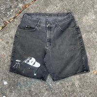 Image 1 of victim piano boy black denim shorts 34x9