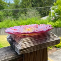 Image 4 of Fused Glass Hibiscus Trinket/Soap Dish 2 