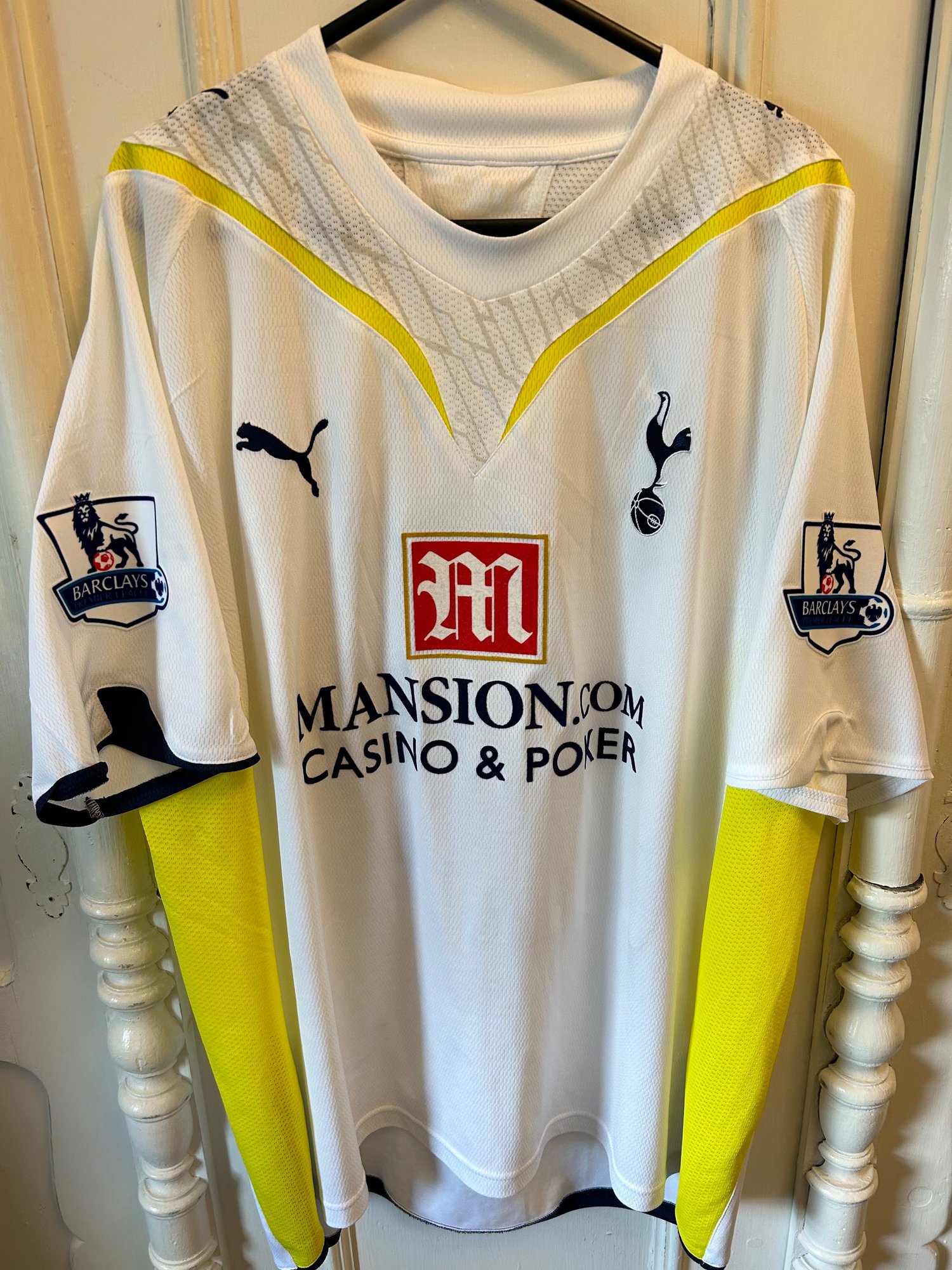 Image of Tottenham Hotspur “DEFOE 18” 2009/10 Home Shirt + PL patches (L)