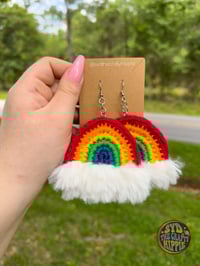 Image 1 of Crochet Rainbow Earrings (3 options)