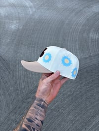 Image 2 of SKY BLUE BRIM TRI TONE CREAM MONTREAL EXPOS CUSTOM FITTED CAP
