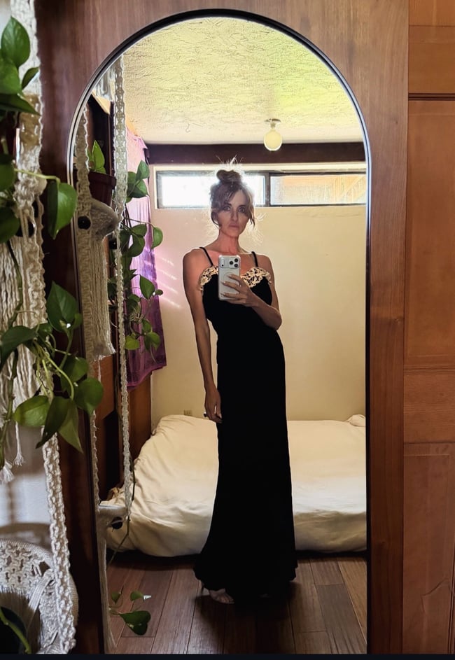 1930s silk velvet bias seam slip dress