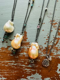 Image 9 of Treasure Of The Sea Pearl Pendant With Gemstone Fringe