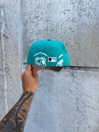 Image 5 of TWO TONE MIAMI MARLINS CUSTOM FITTED CAP