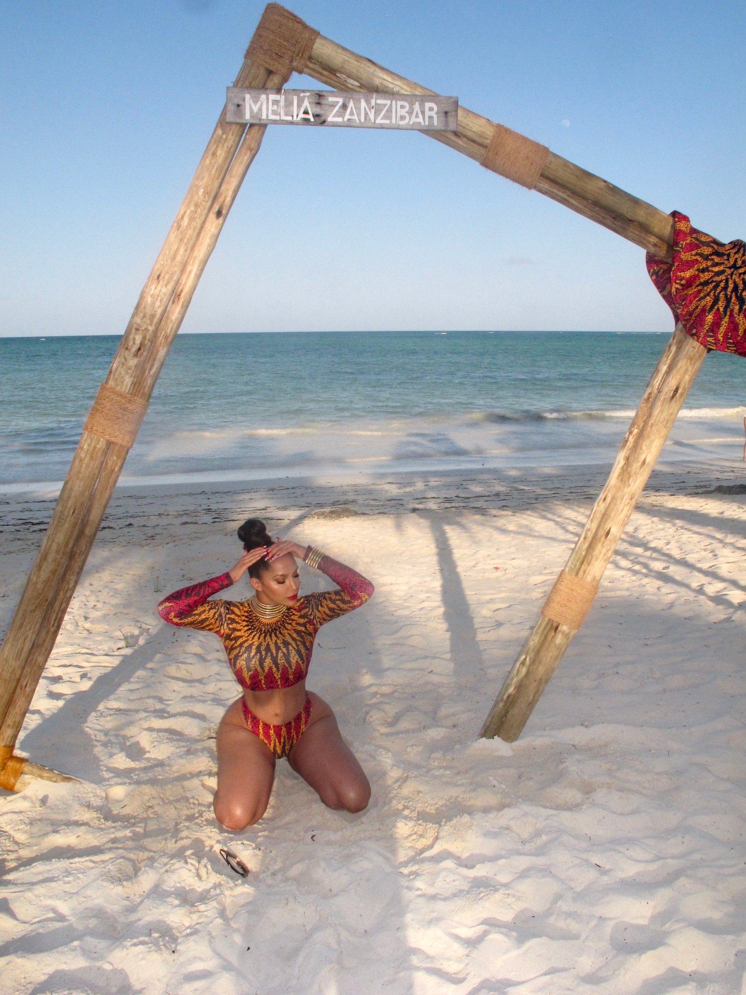 Image of AFRICAN ANKARA PRINT 2-PIECE SWIMSUIT (LARGE)