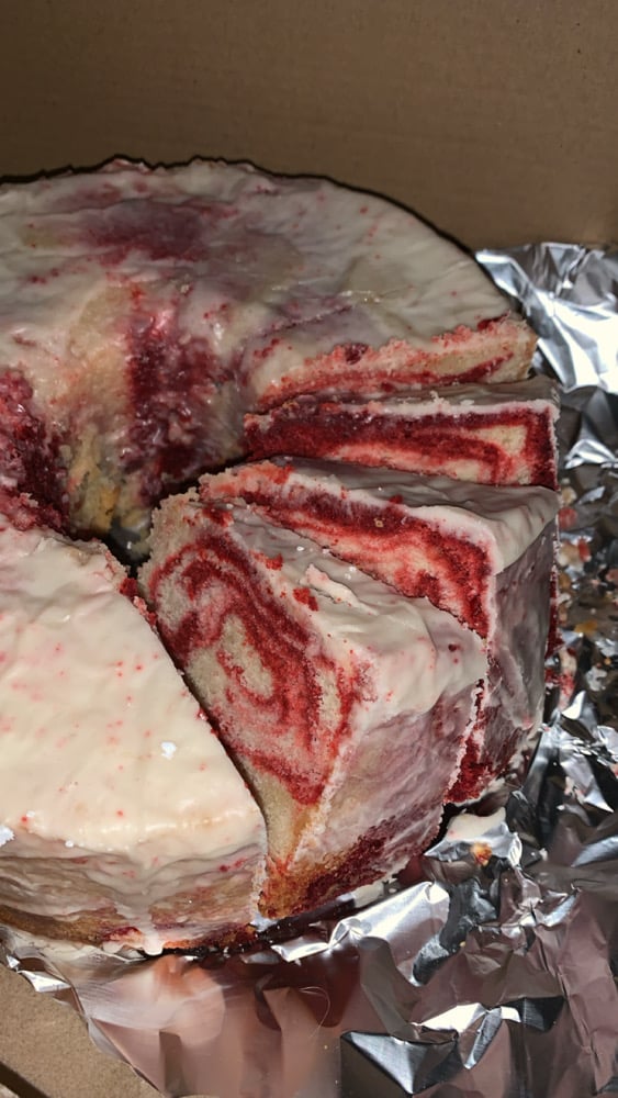 Image of Vanilla & Red Velvet Swirl Poundcake