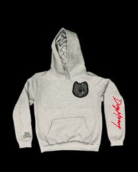 Image 2 of GREY DOG MONEY PATCH HOODIE “BIG HEAD ON BACK”