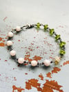 peridot and baroque pearl bracelet