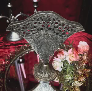 Image of Silver Victorian Fan Shaped Bat Vase