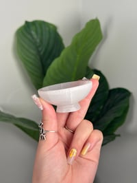 Image 1 of SMALL SATIN SPAR BOWL WITH DECORATIVE STAND