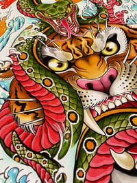 Image 2 of 16x20 Tiger and Snake Giclee Print