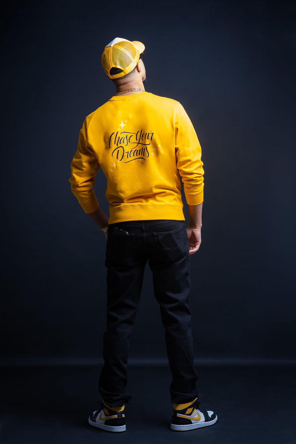 ✨Chase Your Dreams✨ yellow crewneck sweatshirt