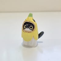 Image 2 of Tuxedo banana kitty ceramic figurine 