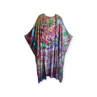 Image 1 of M Woven Long Kimono in Bright Spiral Ice Dye