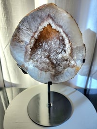Image 2 of 12.7lb Agate XL Rough Edge Geode Crystal with Custom Stand 