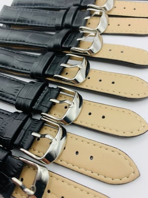 Image of LOTS OF 5 & 10 X CROC LEATHER GENTS WATCH STRAPS,18mm/20mm,BLACK,BROWN,ORANGE,TOP QUALITY,NEW.