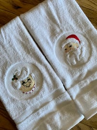 Santa and Mrs Claus Hand Towel Set