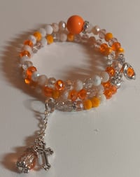 Image 1 of Orange & White Wrap Bracelet 