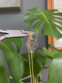 Image 2 of Gold Black Rutile Sphere Crystal Necklace