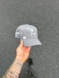 Image 1 of PARTLY CLOUDY GRAY PHILADELPHIA PHILLIES CUSTOM FITTED CAP