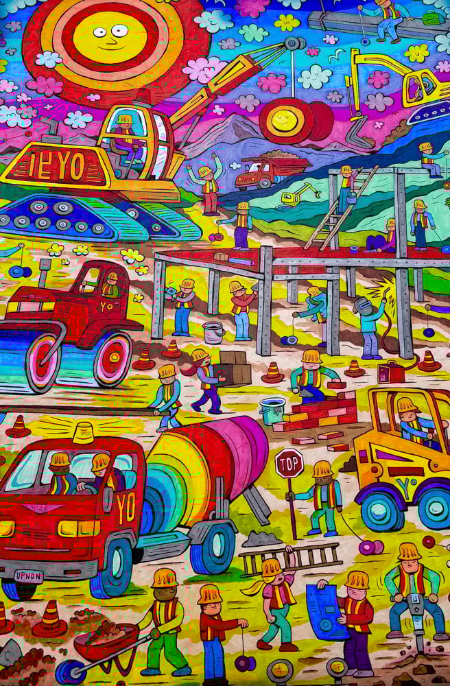 Image of YO-YO CONSTRUCTION original ink illustration 22x30