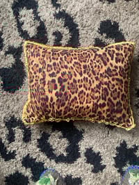 Image 6 of Pink velvet, red rose cushion with stars and gold fringe