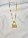 “LOVE” ICED PURSE 14K GOLD PLATED NECKLACE 