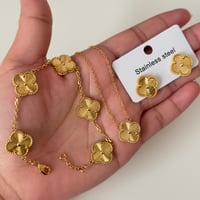 Image 1 of Gold clover jewelry 3pc set