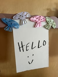 Image 1 of flower, butterfly and mushroom magnets 