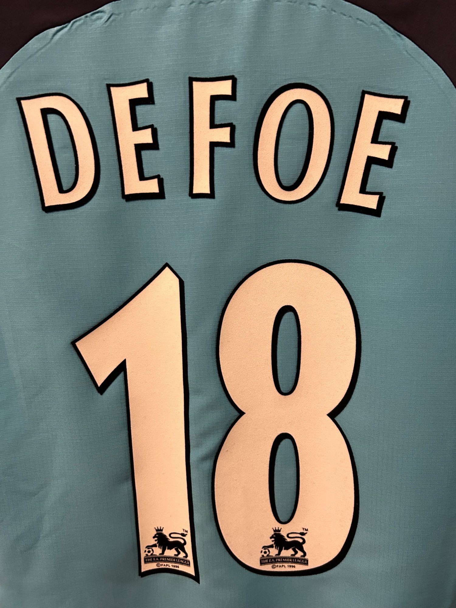 Image of Tottenham Hotspur “DEFOE 18” 2006/07 Away Shirt + PL patches (L)