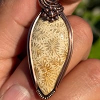 Image 2 of Fossil Coral Flower Pendant 🌼💛