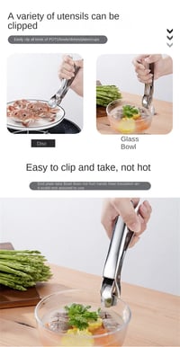 Image 10 of Kitchen Anti Scald Plate Bowl Dish Pot Holder Holder Stainless Steel Clamp Anti-hot Clip Lifter Kitc