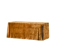 Image 1 of Velvet 90"x156" Rectangular Tablecloth - Mustard 