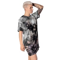 Image 2 of Goth Inspired Dark Flowers and Fairy T-shirt dress