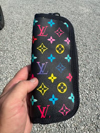 Image 1 of LV rainbow/Leather zipper knife pouch
