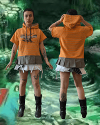 Image 2 of orange hoodie dress