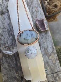 Image 2 of Electroformed Green tourmaline in quartz necklace 01