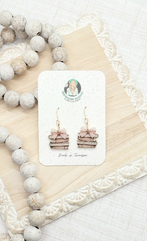 Image of Sparkly Bow Bookstack Dangles
