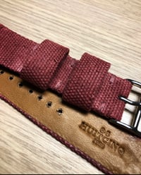 Image 4 of Sanded Red Hand-rolled single piece strap