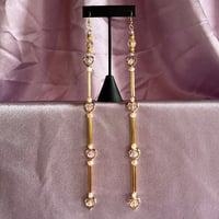 Image 1 of princess earrings (gold & pink)