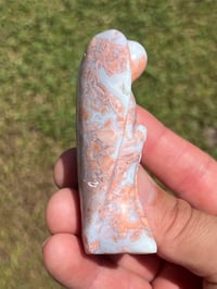 Image 3 of Pink Petal Agate Angel Carving #2467