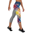 Image 3 of Yoga Capri Leggings- Madras and gray