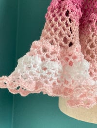 Image 4 of Handmade Crochet Lacy Poncho Bon-bon Rose